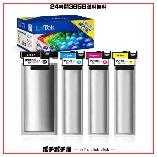 LxTek Epson用 エプソン用 IP01B 互換インクパック 増量4色セット(IP01KB IP01CB IP01MB IP01YB) 『互換インク/大容量/説明書付/残量表示の通販は 12,428円