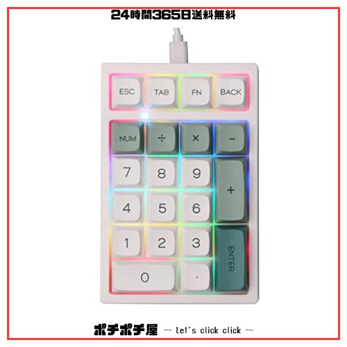 EPOMAKER TH21 21キー ホットスワップ 2.4Ghz/Bluetooth 5.0/有線プログラマブル RGBメカニカル ゲーミング ヌンパッド XDAプロファイルP