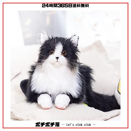 Chongker 猫ぬいぐるみ リアル 本物そっくり ハンドメイド やさしい手触り，可愛く癒しネコ ぬいぐるみ猫好きな人、お母さん、子供、お年