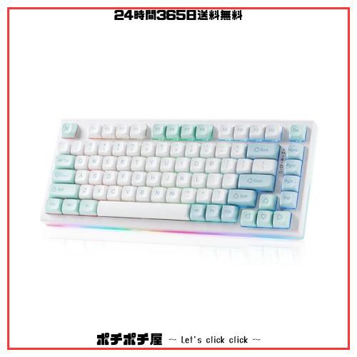 YUNZII YZ75 75% ホットスワップ対応ワイヤレスゲーミングキーボード RGBバックライト BT5.0/2.4G/USB-C、Dye Sub PBTキーキャップ Linuxの通販は