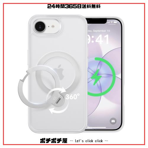 【2026最高傑作＆定点360度回転】CASEKOO iPhone 17e/16e 用 ケース 米軍MIL規格 耐衝撃 MagSafe対応 高耐久性【横縦両立・角度自由調整】