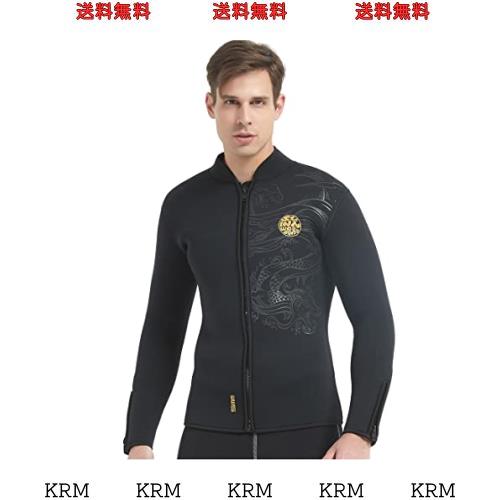 MORGEN SKY ウェットスーツ メンズ 5mm 長袖ジャケット フロントジッパー 裏起毛 沢登り 釣りウェア フィッシングウェア 保温防寒 1109A