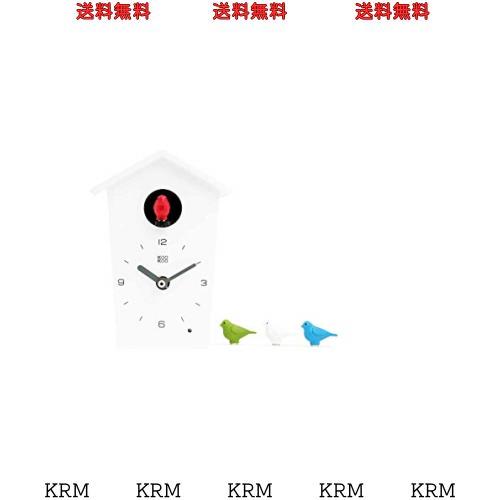 KOOKOO（クークー）バードハウス ミニ 白色 壁掛け時計 孫 贈り物 モダンな鳩時計 アニバーサリ− ギフト インテリアコーディネーター か