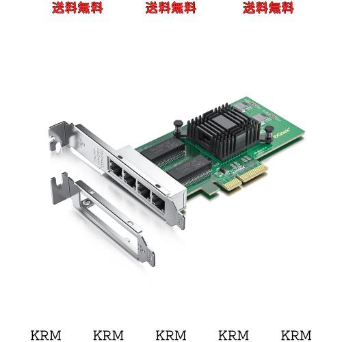 10Gtek 10/100/1000Mbps Gigabit LAN カード, インテルI350純正ボード(チップ）実装, イーサネット PCI Express ネットワークカード, Qua