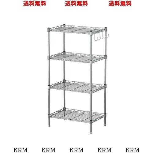 Luckycoco ラック 収納 棚 スチールラック 幅45×奥行30×高さ90cm 4段 耐荷重60kg 防サビ シルバーの通販は 5,654円