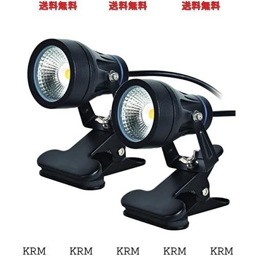 okalumi 防水 LED クリップライト スポットライト 屋外 白色 6000K 7W 小型 看板照明 屋外 屋内兼用 led器具 店舗用 防雨 延長コード3m