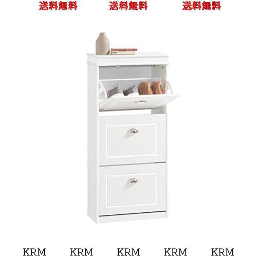 SoBuy シューズボックス 薄型 フラップ 下駄箱 スリム シューズラック 幅53x奥行24x高さ117cm 靴箱 靴 収納 玄関ベンチ 玄関収納（FSR94-