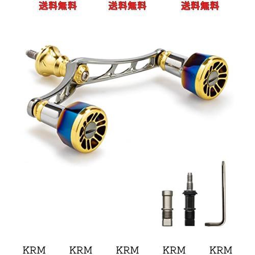 HEIGHTEN 110mm/98mm リール ハンドル シマノ(Shimano) ダイワ(DAIWA) 通用 スピニングリール用 Arch Engine (ゴールド＆ガンメタル) (11の通販は