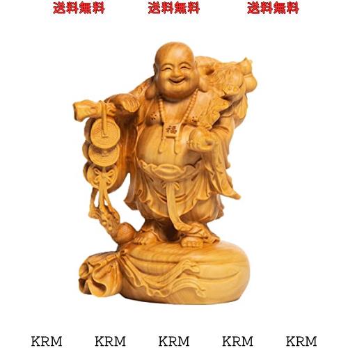 木彫り仏像 七福神 置物 布袋 様 ツゲ製高級木彫り 木製彫刻 dfjlwke 布袋様の置物 金運 お守り 高さ10cm