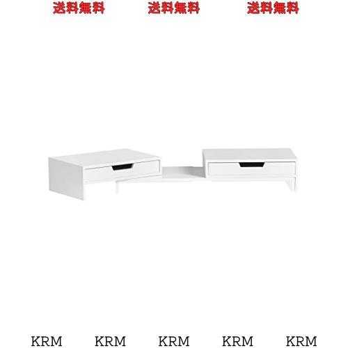 SoBuy モニター台 卓上 机上台 机上ラック 二台置き可能 デスク上置き棚 幅60~106×奥行き22×高さ11cm 耐荷重25？ キーボード収納 幅調の通販は 7,625円