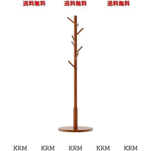 Aibiju ポールハンガー 木製 コートハンガー 4段 幅38×奥行38×高さ180cm ハンガーラック スリム おしゃれ 衣類収納 8フック 頑丈なラウ