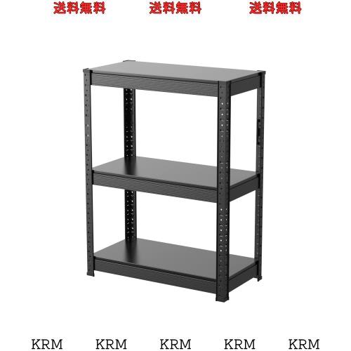 Umimileラック スチールラック 幅60cm 3段 耐荷重120kg/段 メタルラック (幅60×奥行30×高さ80cm, ブラック)