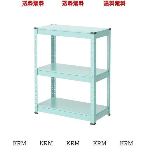 Umimileラック スチールラック 幅60cm 3段 耐荷重120kg/段 メタルラック (幅60×奥行30×高さ80cm, ブルー)