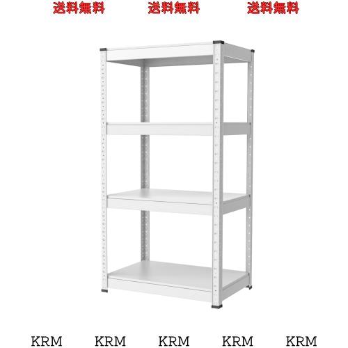 Umimileラック スチールラック 幅60cm 4段 耐荷重120kg/段 メタルラック (幅60×奥行40×高さ114cm, ホワイト)