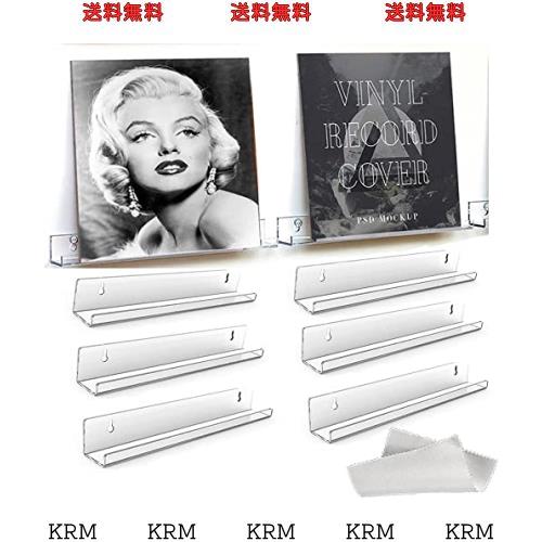 透明 レコードラック アクリル製 6個セット 壁掛け ウォールシェルフ棚