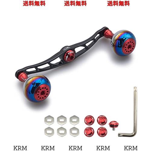 HEIGHTEN 130/115mm リール ハンドル シマノ ダイワ アブガルシア 通用 ベイトリール 用 Aurora Series (130mm, レッド＆ブラック) (376)の通販は 9,393円