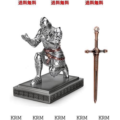 HDMbigmi King’s Guard Knight ペンホルダー ペンスタンド デスクオーガナイザー アクセサリー 樹脂鉛筆ホルダー ギフトに メタルソード