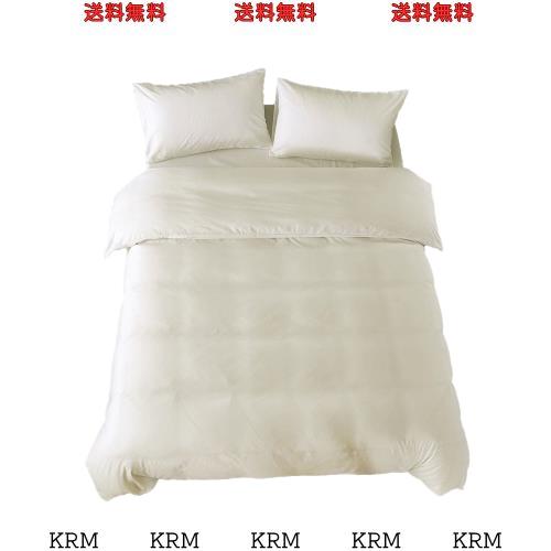 布団カバー キング 4点セット寝具カバーセット 綿混 無地 掛け布団カバー ボックスシーツ 枕カバー 洗い替え 速乾 防ダニ（アイボリー）の通販は 5,572円