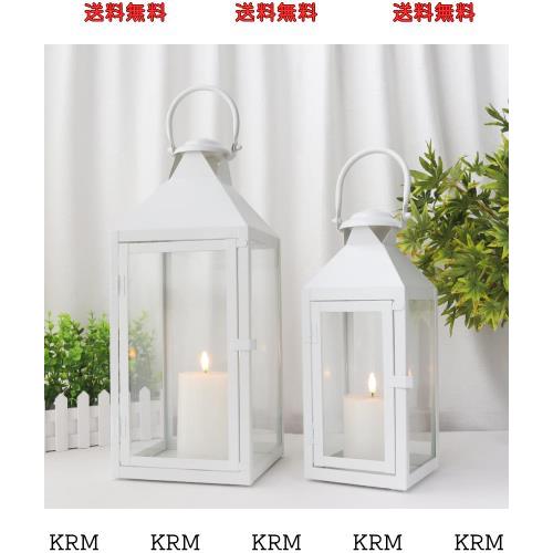 JHY DESIGN 2個セットキャンドルホルダー 高さ24/45cm レトロスタイル メタル キャンドルランタン おしゃれ 間接照明 防風 アンティーク