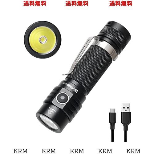 Wurkkos WK03充電式懐中電灯、小型懐中電灯一番明るい1800ルーメン
