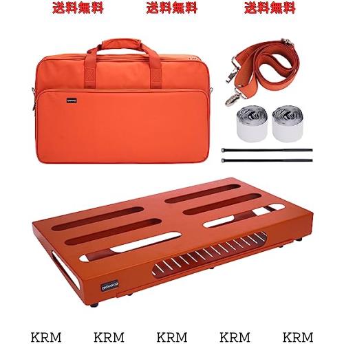ギターエフェクター ボード ペダルボード 収納バッグ付き(L-橙色)