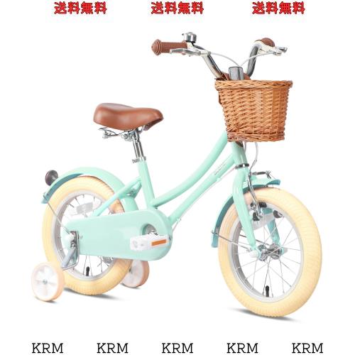 【Glerc】Little Molly 女の子子供用自転車 可愛いキッズバイク 乗り練習 低学年 幼児 貼り紙DIY 三輪自転車 柔らかいサドル 藤カゴ付き