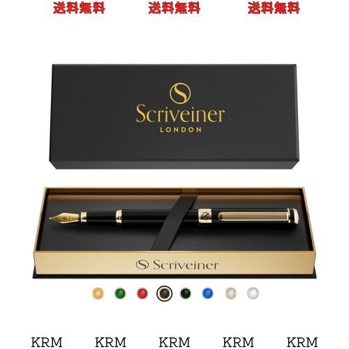 Scriveiner 最御膳上等 割り増し金 筆 (黒) 愛らしさ的な美しさ 24K金大成 Schmidt 18K金メッキ書きもの先 (細) 成人男性にも御上さんにも至適 労働者階級フェ
