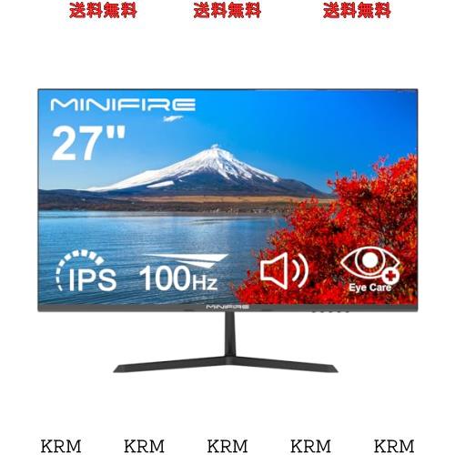 Minifire モニター 27インチ IPS ディスプレイ フルHD HDR10 100Hz ブルーライト軽減 フリッカーフリー VESA対応 フレームレス HDMI/VGA/