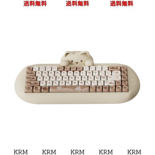 YUNZII C68 ワイヤレスメカニカルキーボード かわいい猫 ps4/ps5対応 65％ 無線 ホットスワップ シリコーン 人間工学 ゲーミングキーボー