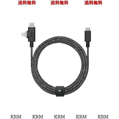 Native Union（ネイティブユニオン）Belt Cable Duo Pro 240W −2.4m の強化された編み上げ2-in-1ユニバーサルUSB-C＆ライトニングケーブ