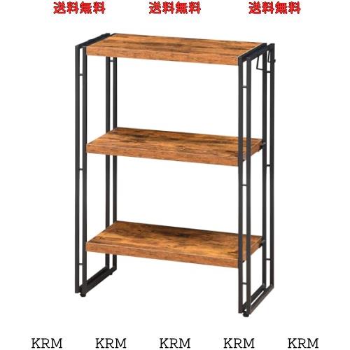 HCHQHS ラック オープンシェルフ 3段 木製 収納 本棚 オープンラック