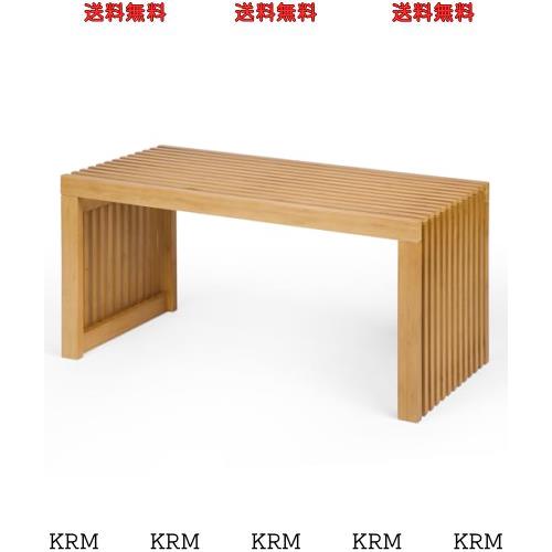 VaLaVie ダイニングベンチ 玄関椅子 リビングルームベンチ 寝室椅子 多機能 幅90×奥行38×高さ42cm 天然竹製チェア 長い 深いナチュラルの通販は