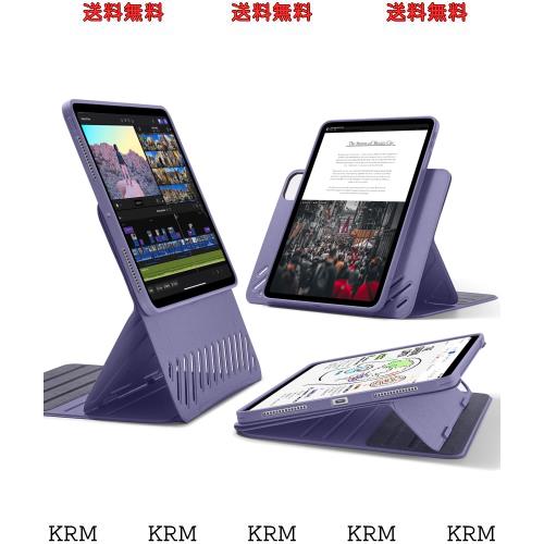 ESR iPad Pro 11インチ ケース M4 (2024、第5世代)専用 取外し可能なマグネットカバー付き回転式ケース 縦向き/横向きスタンド 9段階の角