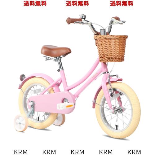 【Glerc】Little Molly 女の子子供用自転車 可愛いキッズバイク 乗り練習 低学年 幼児 貼り紙DIY 三輪自転車 柔らかいサドル 藤カゴ付き