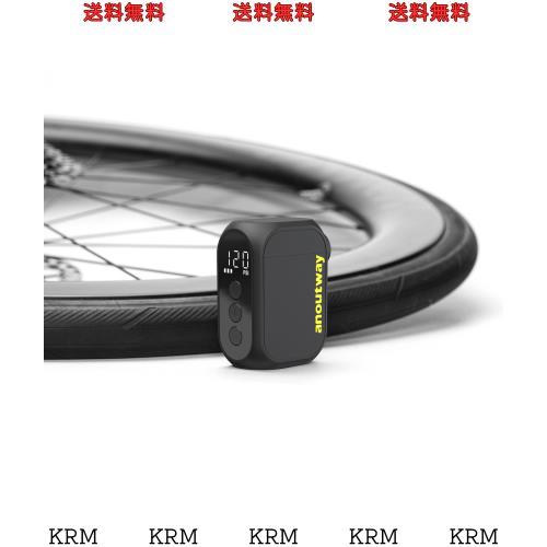 anoutway 気圧表示 自転車 空気入れ 携帯 電動ポンプ 携帯ポンプ 小型 電動空気入れ 全バルブ対応(米式仏式英—式）AT1 PRO