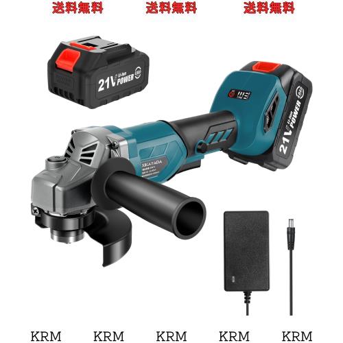 XIKAYADA グラインダー 充電式 3段変速 4000mAhバッテリー付き 100mm コードレスディスクグラインダー マキタ18V互換可 金属切断/研磨/研