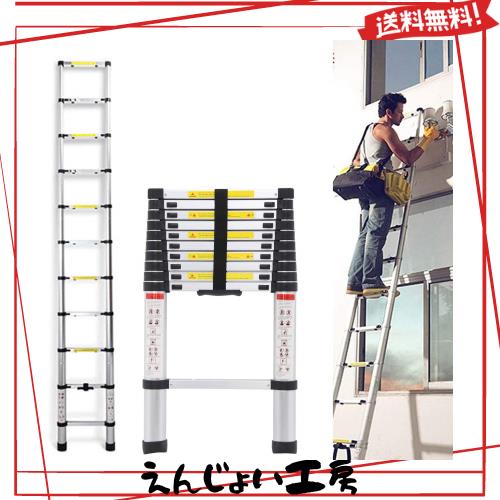 DayPlus 伸縮はしご 最長3.2 m (10.5 ft) 折り畳み伸縮梯子 多機能アルミはしご 持ち運びに便利 軽量 耐荷重150 kg 室内室外両用 自動ロの通販は 10,050円