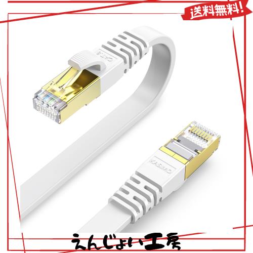 KASIMO LANケーブル 20m ランケーブル CAT8 カテゴリー8 超高速 40Gbps/2000MHz フラットケーブル 有線lanケーブル イーサネットケーブル