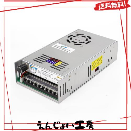 DROK スイッチング電源 AC 110/220V→DC 0-24V 20A 480W 電圧電流調整可能 安定化電源 直流電源変換器 過負荷電圧遮断 放熱ファン付き コ