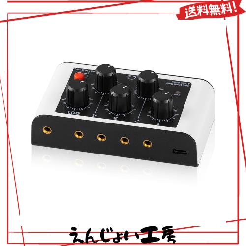 Mini ステレオ 4チャンネル ミキサー ヘッドフォン モニタリング クラブ スタジオ レコーディング (XX-MC5 PRO)