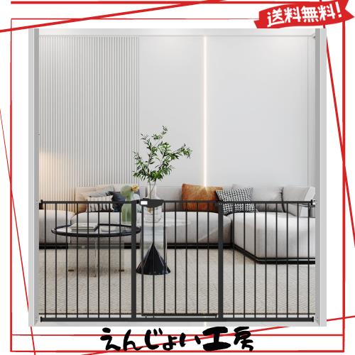 Seogva ベビーゲート 拡張フレーム付き バリアフリー ゲート 高さ78cm 三重ロック 赤ちゃんゲート ブラック ホワイト ブラウン 突っ張り