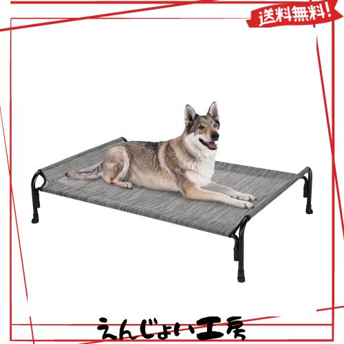 Veehoo 犬 ベッドドッグコット高架式ペットベッド大型犬用屋外昇降コットベッド洗濯可能な通気性メッシュ付きポータブルスタンディングペの通販は 7,450円