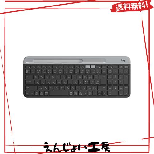 Logicool(ロジクール) 静音 Bluetooth ワイヤレスキーボード K580GR グラファイト 超薄型 小型 Unifying 薄型 テンキー 無線 Windows Mac