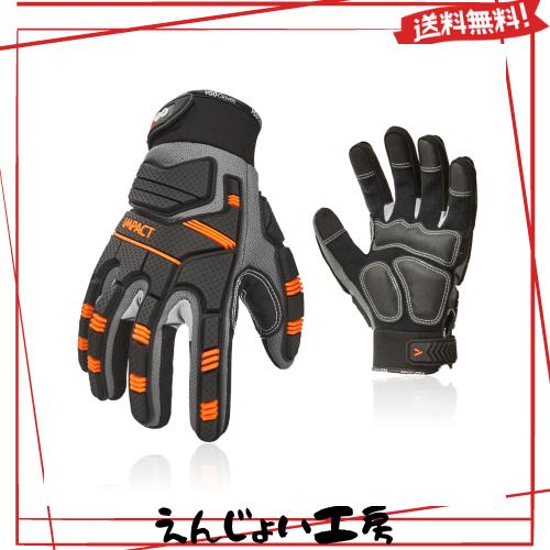 [Vgo...] 安全作業手袋 メンズ メカニックグローブ タッチパネル対応 耐摩耗 Impact衝撃吸収 バイク 手袋 Heavy Duty 防振手袋 リガー手