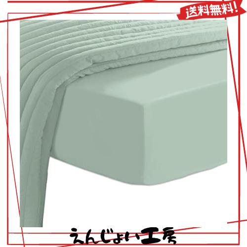 Pizuna ボックスシーツ セミダブルサイズ400スレッドカウント 梳毛ロングステープル綿100％サテン織り洗濯機で洗えるボックスシーツ 1枚