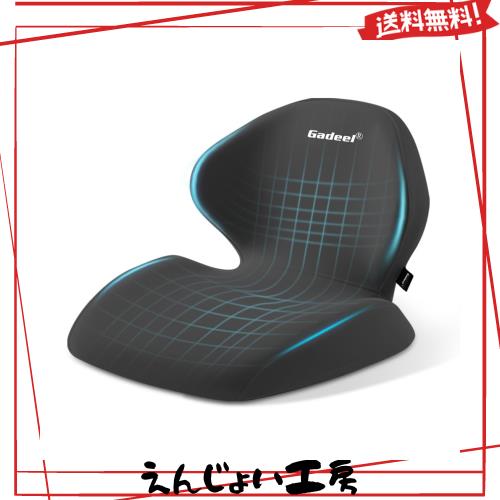 Gadeel 低反発 腰痛 クッション 座布団 一体型 ランバーサポートクッション 人間工学 お尻クッション 骨盤サポート 姿勢矯正 腰痛対策 運