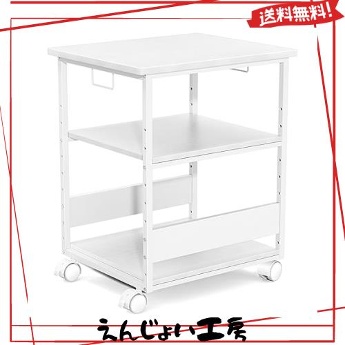 MIYOKI プリンター台 プリンタラック キャスター付き 幅60 奥行50cm 高さ70cm 総耐荷重90kg A3 A4対応 コピー機台 サイド デスク ワゴン 7,310円