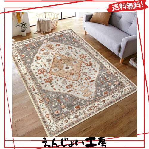 HAOCOO ラグ カーペット 洗える 140×200cm オールシーズン適用 絨毯 エスニック風 ラグマット 1.5畳 ふわふわ おしゃれ 滑り止め 低反発