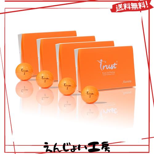 TrustトラストゴルフボールAurora(オーロラ) 被らない 目立つ 飛ぶ 曲がらない 止まるクリスタルウレタンカバー3ピースリアクティブコア(