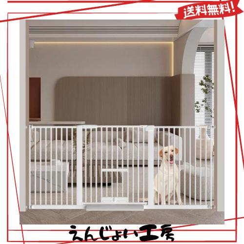 Seogva ペットゲート 3.5cm柵間隔 ペットドア付き 高さ78cm ペットゲート 犬 猫 ゲート ブラック ホワイト 猫用ゲート 過密フレーム付き